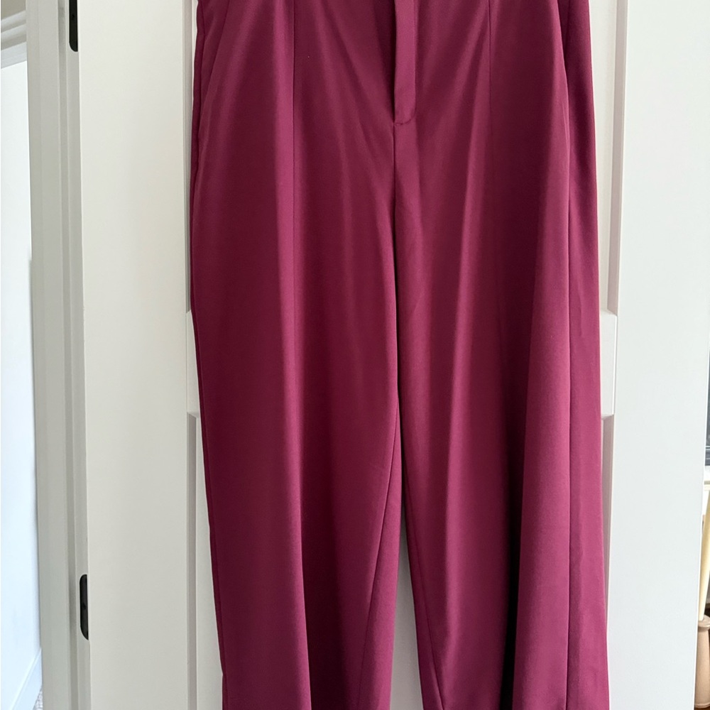 Banana Republic Women's Deep Red Wide Leg Pants